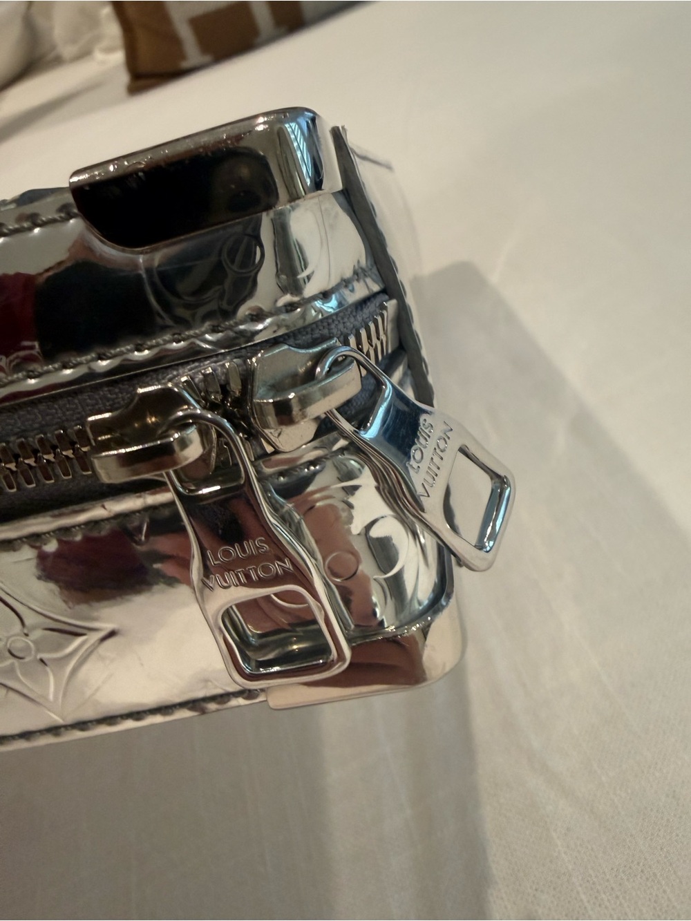 Louis Vuitton Shoulder Bag Monogram Mirror Handle Soft Trunk M45885 Silver - Picture 10 of 17